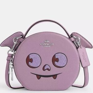 Coach Purple Crossbody Bag with Fun Design/ Halloween Bat Limited Edition